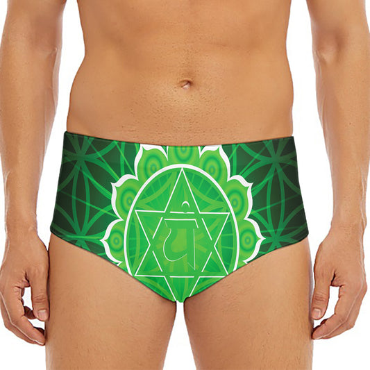 Anahata Chakra Spiritual Print Men's Triangle Swim Briefs