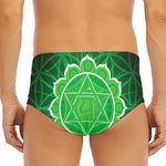 Anahata Chakra Spiritual Print Men's Triangle Swim Briefs