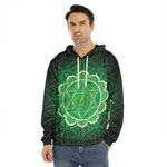 Anahata Chakra Spiritual Print Men's Velvet Pullover Hoodie