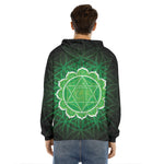 Anahata Chakra Spiritual Print Men's Velvet Pullover Hoodie