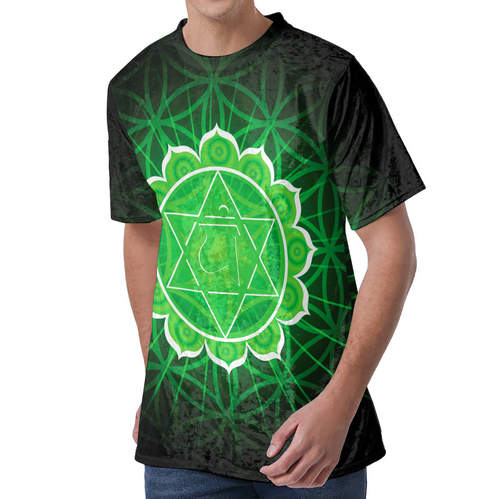 Anahata Chakra Spiritual Print Men's Velvet T-Shirt