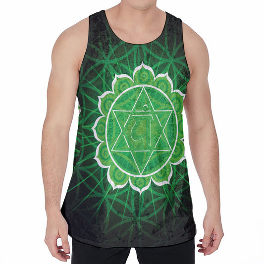 Anahata Chakra Spiritual Print Men's Velvet Tank Top