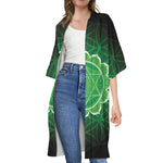 Anahata Chakra Spiritual Print Open Front Beach Cover Up