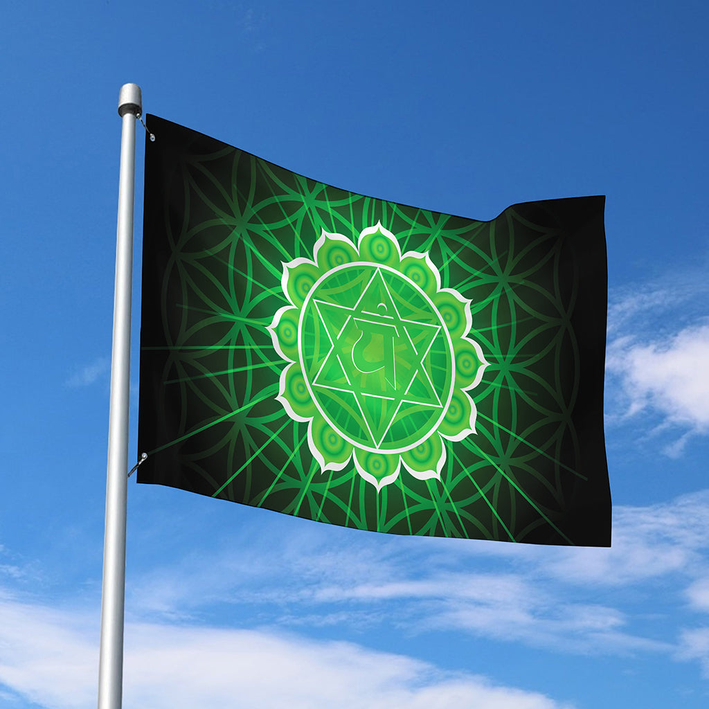 Anahata Chakra Spiritual Print Polyester Flag