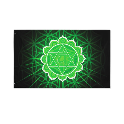 Anahata Chakra Spiritual Print Polyester Flag