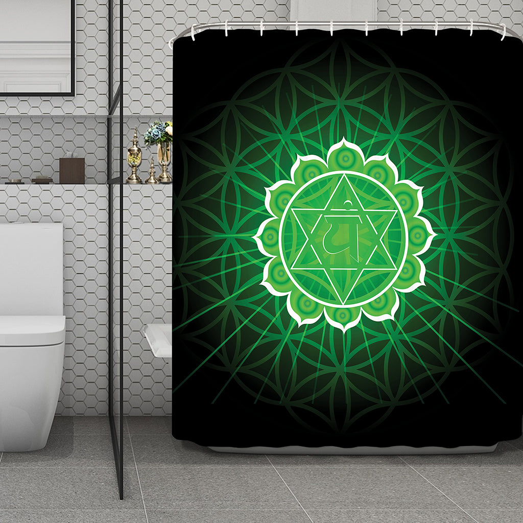 Anahata Chakra Spiritual Print Polyester Shower Curtain