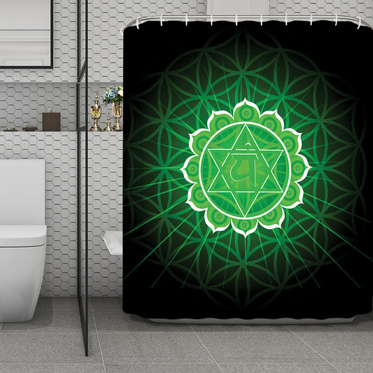 Anahata Chakra Spiritual Print Polyester Shower Curtain