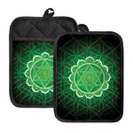 Anahata Chakra Spiritual Print Pot Holders With Pocket