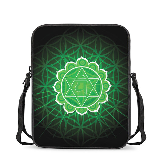 Anahata Chakra Spiritual Print Rectangular Crossbody Bag
