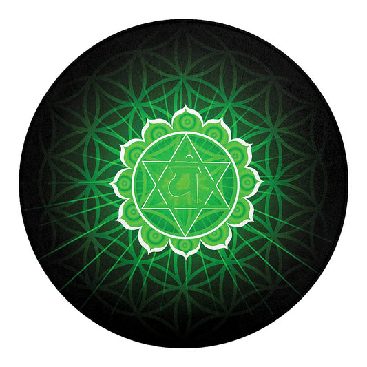 Anahata Chakra Spiritual Print Round Blanket