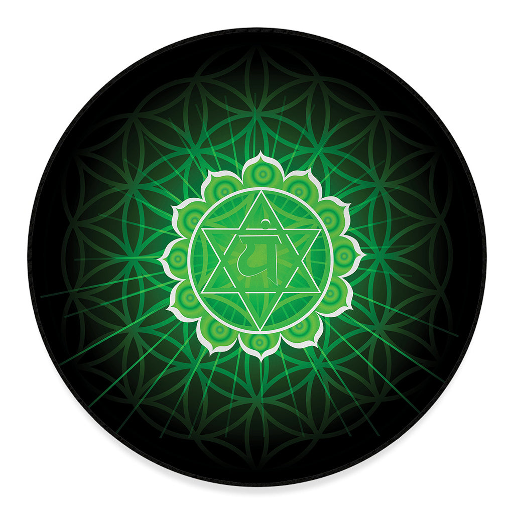 Anahata Chakra Spiritual Print Round Floor Mat