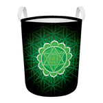 Anahata Chakra Spiritual Print Round Laundry Basket
