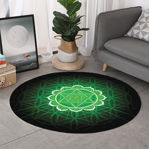 Anahata Chakra Spiritual Print Round Rug