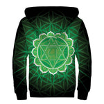 Anahata Chakra Spiritual Print Sherpa Lined Zip Up Hoodie
