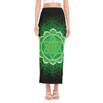 Anahata Chakra Spiritual Print Side Slit Maxi Skirt