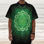 Anahata Chakra Spiritual Print Textured Short Sleeve Shirt