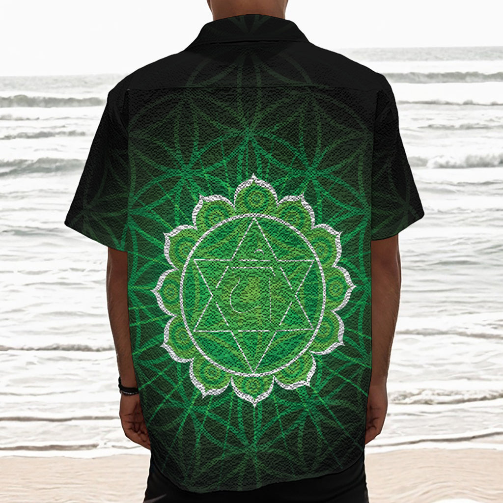 Anahata Chakra Spiritual Print Textured Short Sleeve Shirt