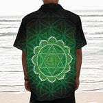 Anahata Chakra Spiritual Print Textured Short Sleeve Shirt