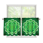 Anahata Chakra Spiritual Print Tier Curtains