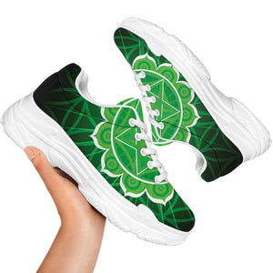 Anahata Chakra Spiritual Print White Chunky Shoes