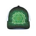 Anahata Chakra Spiritual Print White Mesh Trucker Hat