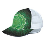 Anahata Chakra Spiritual Print White Mesh Trucker Cap