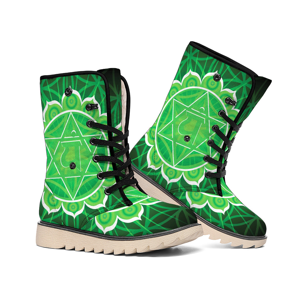 Anahata Chakra Spiritual Print Winter Boots