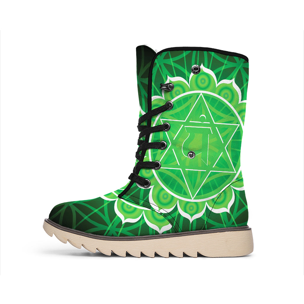 Anahata Chakra Spiritual Print Winter Boots