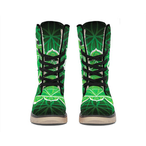 Anahata Chakra Spiritual Print Winter Boots