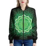 Anahata Chakra Spiritual Print Women's Bomber Jacket