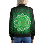 Anahata Chakra Spiritual Print Women's Bomber Jacket