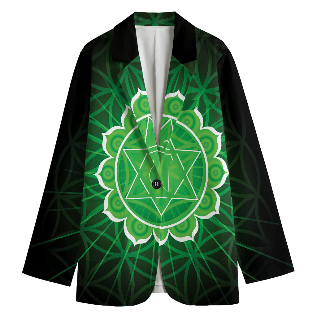 Anahata Chakra Spiritual Print Women's Cotton Blazer