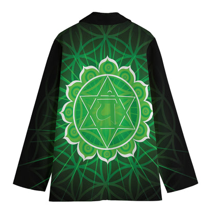 Anahata Chakra Spiritual Print Women's Cotton Blazer