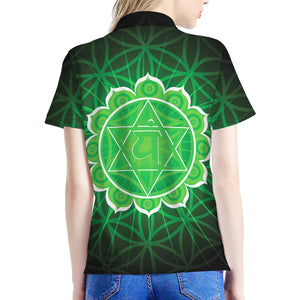 Anahata Chakra Spiritual Print Women's Polo Shirt