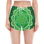 Anahata Chakra Spiritual Print Women's Split Running Shorts