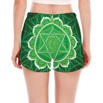 Anahata Chakra Spiritual Print Women's Split Running Shorts