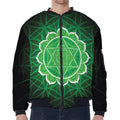 Anahata Chakra Spiritual Print Zip Sleeve Bomber Jacket