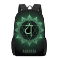 Anahata Chakra Symbol Print 17 Inch Backpack