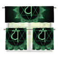 Anahata Chakra Symbol Print 3 Piece Kitchen Curtains