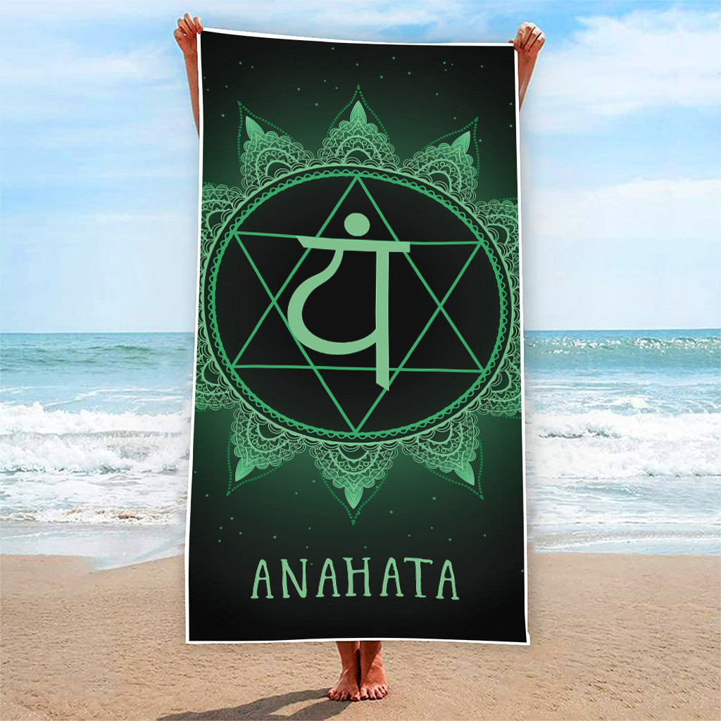 Anahata Chakra Symbol Print Beach Towel