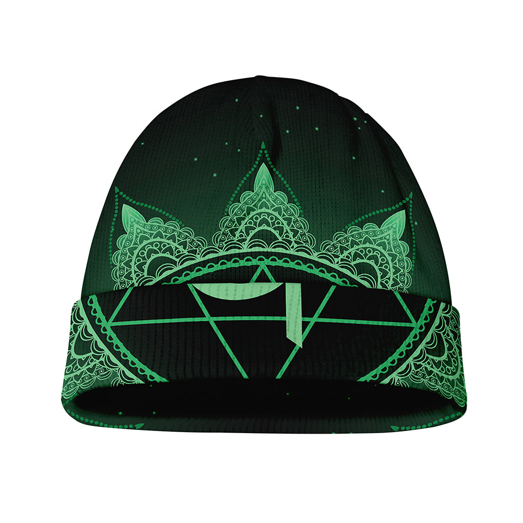 Anahata Chakra Symbol Print Beanie