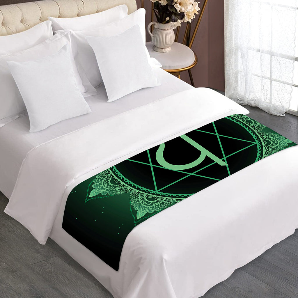 Anahata Chakra Symbol Print Bed Runner