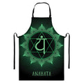 Anahata Chakra Symbol Print Bib Apron With Pocket