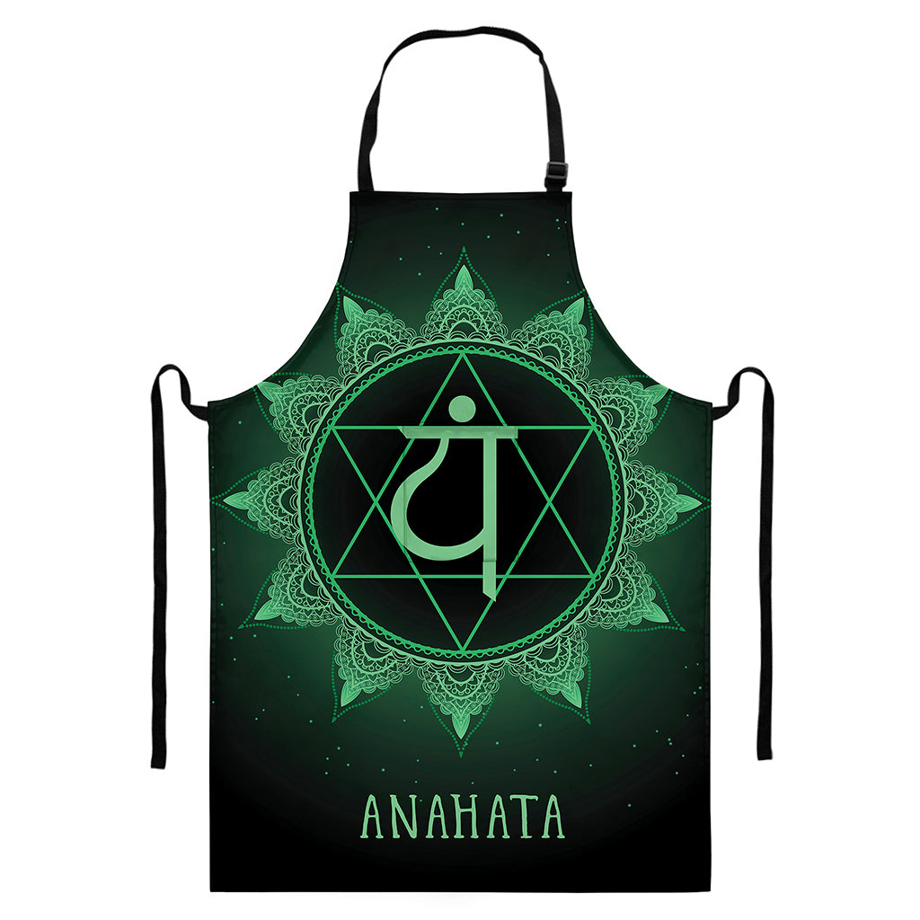 Anahata Chakra Symbol Print Bib Apron With Pocket