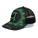 Anahata Chakra Symbol Print Black Mesh Trucker Cap