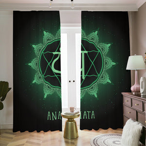 Anahata Chakra Symbol Print Blackout Pencil Pleat Curtains