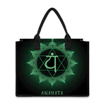Anahata Chakra Symbol Print Canvas Tote Bag