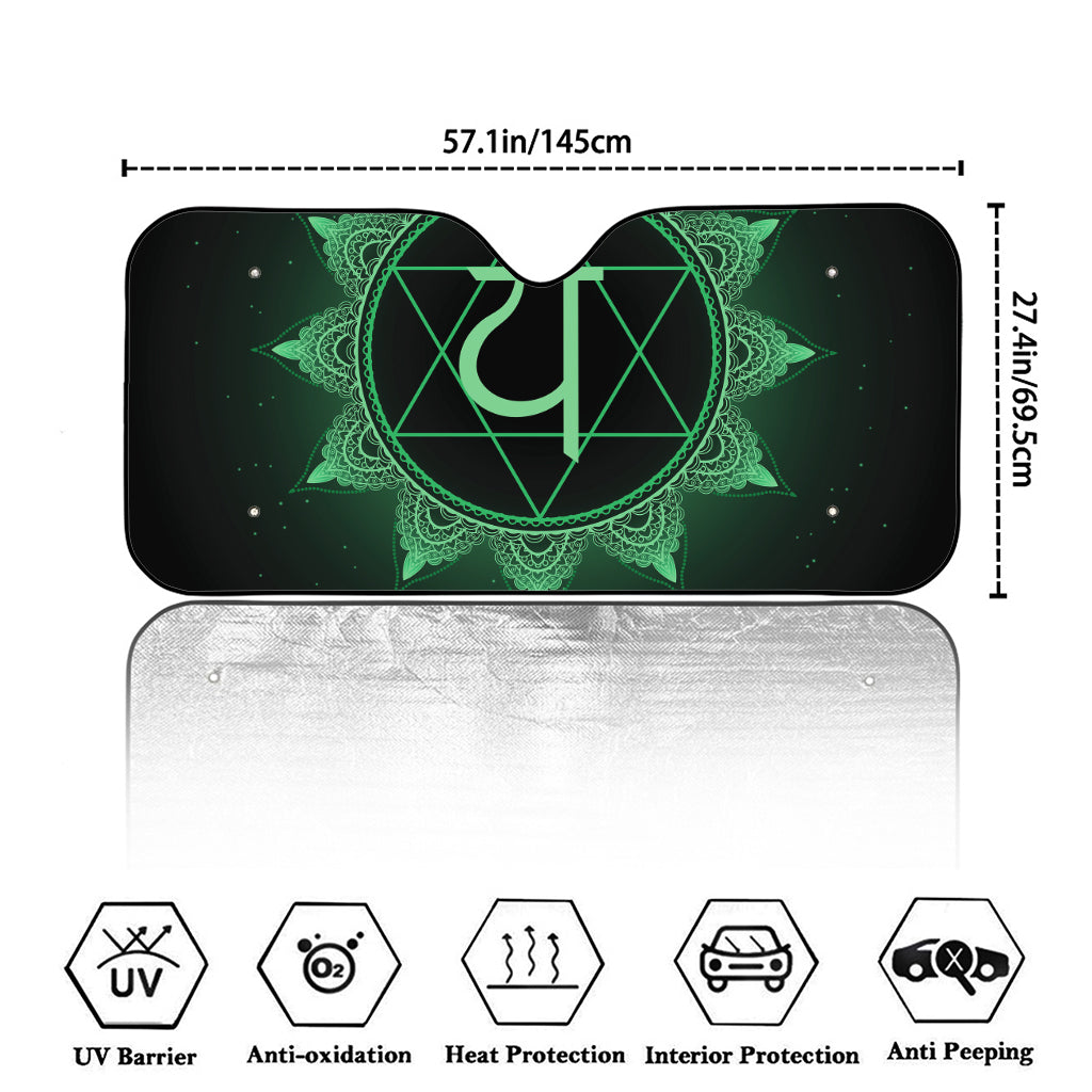 Anahata Chakra Symbol Print Car Windshield Sun Shade