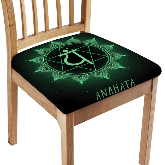 Anahata Chakra Symbol Print Chair Cushion Cover