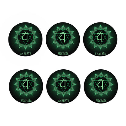Anahata Chakra Symbol Print Coaster Set
